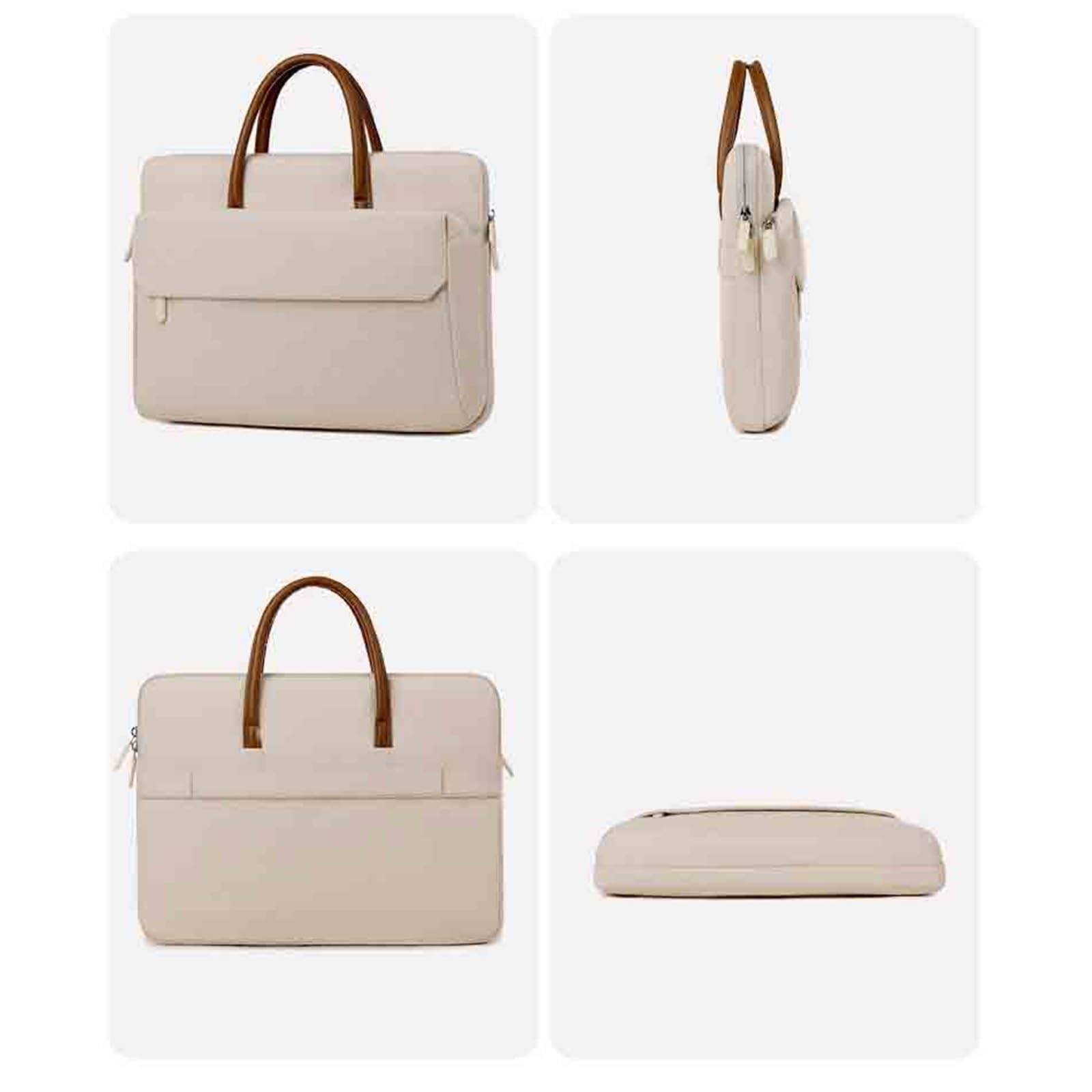 Lekka torba na laptopa Minimalistyczna walizka biznesowa z tkaniny Oxford do modeli 13,3, 14 i 15,6 cala teczka (biała, średnia)