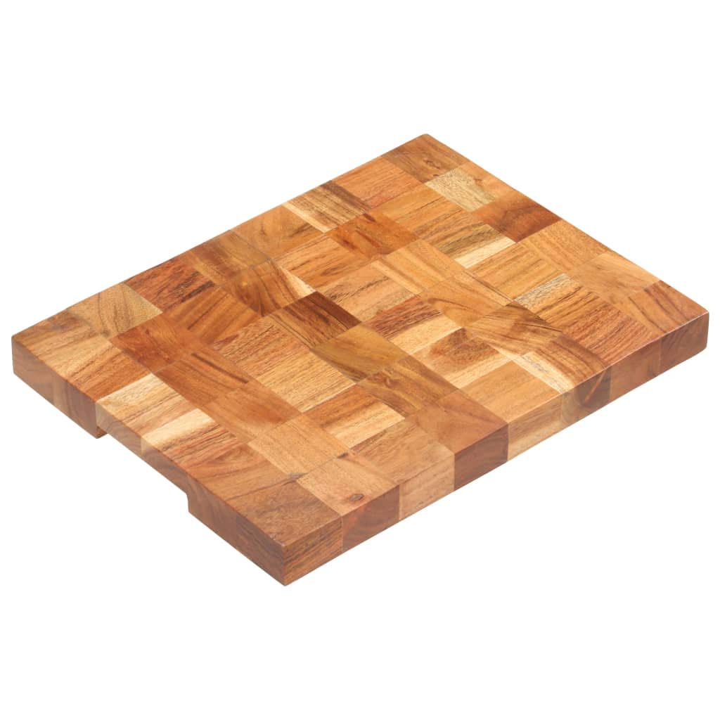 Bloc de madera de acacia de 40 x 30 x 3,8 cm, tabla de cortar robusta con ranura para zumo, base antideslizante y superficie suave para carne, verduras, frutas, queso, cocina y tabla de