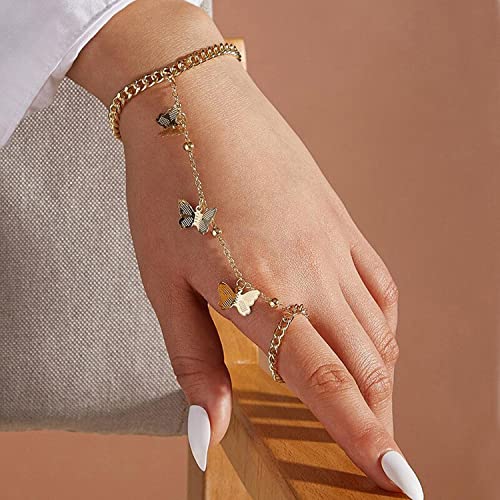 Butterfly Inspired Bracelet Ring Set