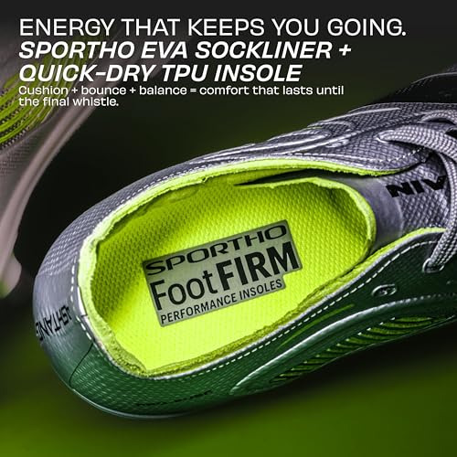 Image of Nivia Ashtang 3.0 Football Studs for Men, TPU Fusion with 3D Embossing Upper, Dual Color High Shear TPU Sole, Ideal for Firm Ground Grass