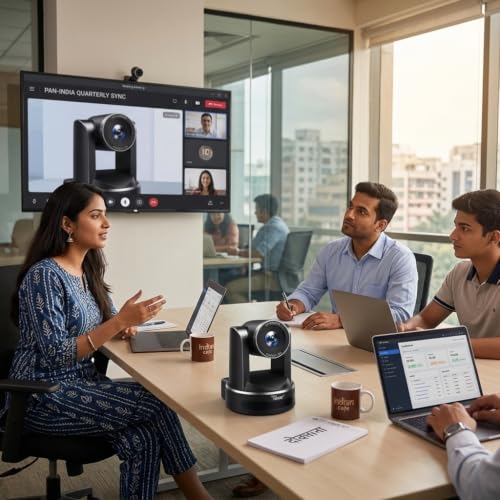 Image of TONZO PTZ Camera TZ430X Full HD 1080P & 4K Output 20X Optical Zoom AI Auto Focus USB Plug & Play PTZ Webcam for Laptop Desktop & Interactive Flat Panels Ideal for Video Conferencing, Online Classes.