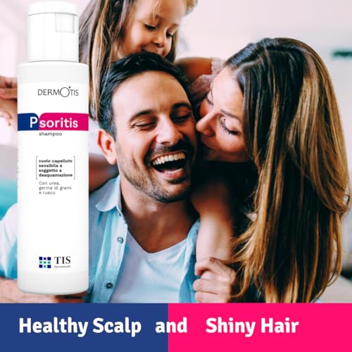 PsoriTIS 10% Urea Shampoo - Seborrhoische und Zu Psoriasis Neigende Kopfhaut | Seborrhoische Dermatitis, Schuppen, Ichthyosis | Juckende, Schuppige, Entzündete Haut | Weizenkeimöl - 2 x 120ml