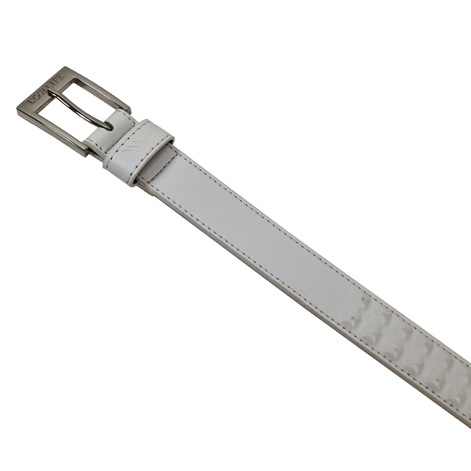 Lowlife Cover Up Slim Leather Belt in White