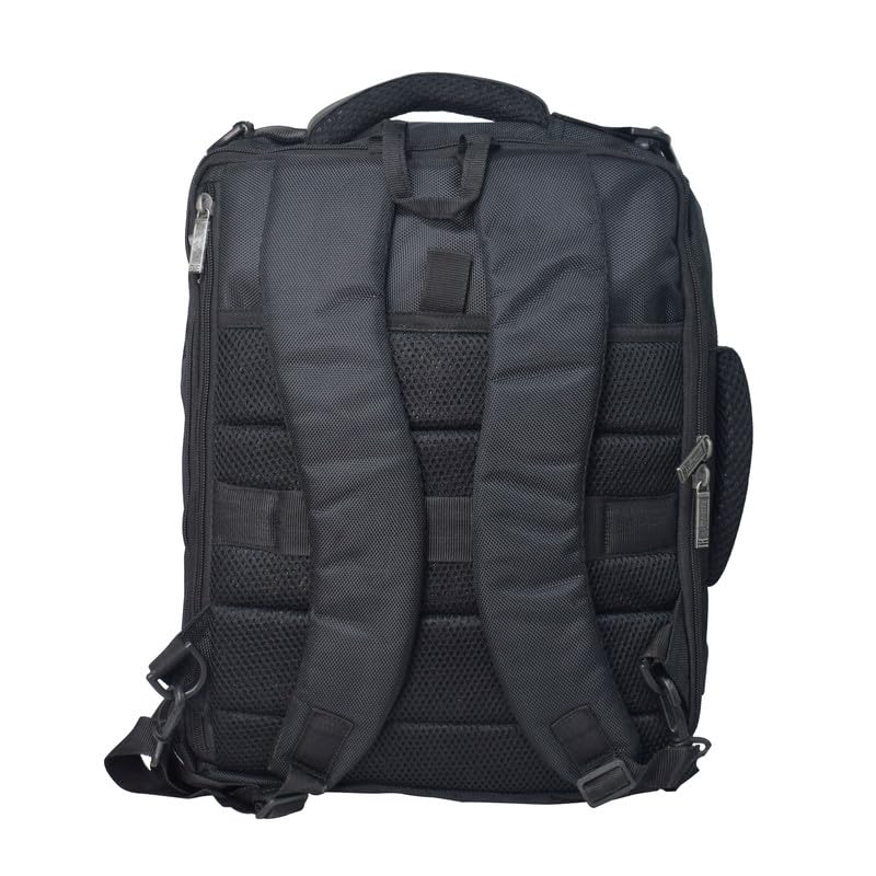 Image of SWISS MILITARY VENUE Laptop Backpack Cum Sling Bag for Men & Women, Fits 15.6 Inch Laptop, USB Charging Port, Convertible Messenger Bag, Office Work Travel Bag with Organizer, 16L, Black