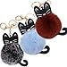 Produktbild 3 Stück Kunstfellball Katze Schlüsselanhänger flauschiger Schlüsselanhänger Katze Pom Ball Schlüsselanhänger Katze Anhänger für Handtasche Rucksack hängend