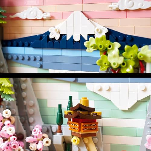Image of LEGO Art Japanese Cherry Blossom Landscape - Wall Art and Aesthetic Room Decor - 31218
