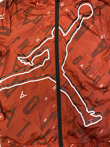 Jordan Boys All Over Logo Windbreaker Jacket in Gym Red with Hood Rain Jacket (as1, alpha, l, regular, Gym red)3