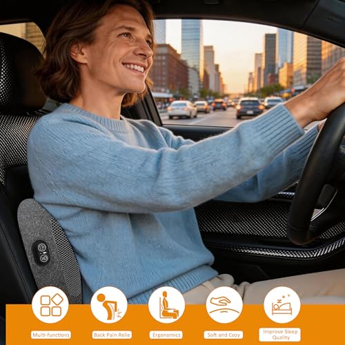 WEEIXPTI Cordless 4 in 1 Lower Back Massager, Triple Fusion Back Massager - Heat, Vibration and Traction, 2600mAh Rechargeable Portable Electric Lumbar Pillow - image 7