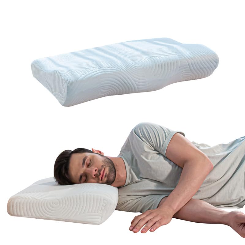 The White Willow Contour Ergonomic Anti Snoring Cervical Orthopedic Memory Foam Pain Relief Bed Pillow for Sleeping, Neck & Back Support for All Sleeping Positions (23.5" L x 15" W x 4.3" H) -White