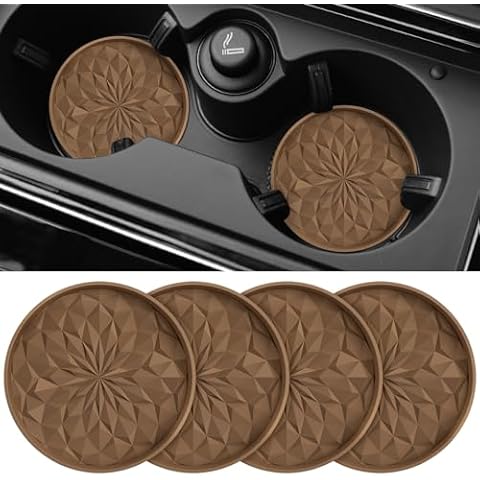 ME.FAN Car Cup Coaster [4 Pack] Silicone Car Coasters/Cup Mats - 2.75In Universal Non-Slip Recessed Car Interior Accessories - Car Cup Holder Insert Coasters Coffee Cover