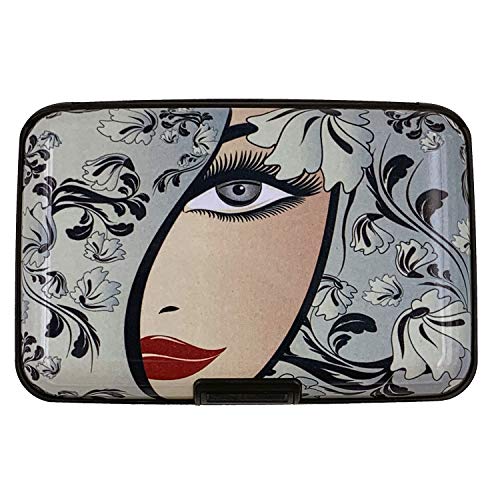 BFL RFID Credit Card Holder for Women or Men, Theft Proof Credit Card Holder, Slim Design Fits in Pocket (Girl on Floral)