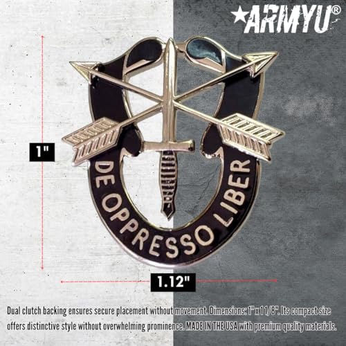 US Special Forces Insignia DE OPPRESSO LIBER Military Crest Pin - Made in the USA