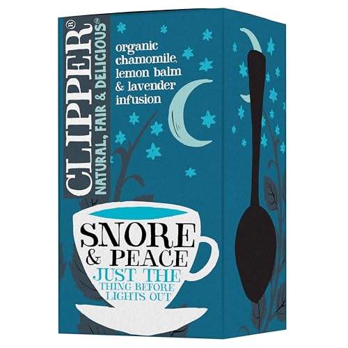 クリッパー ティー オーガニック スノア&ピース 20P ティーバッグ、ハーブティー、睡眠サポート、カフェインフリー、イギリス産、ナチュラル、プレミアムティー、個包装