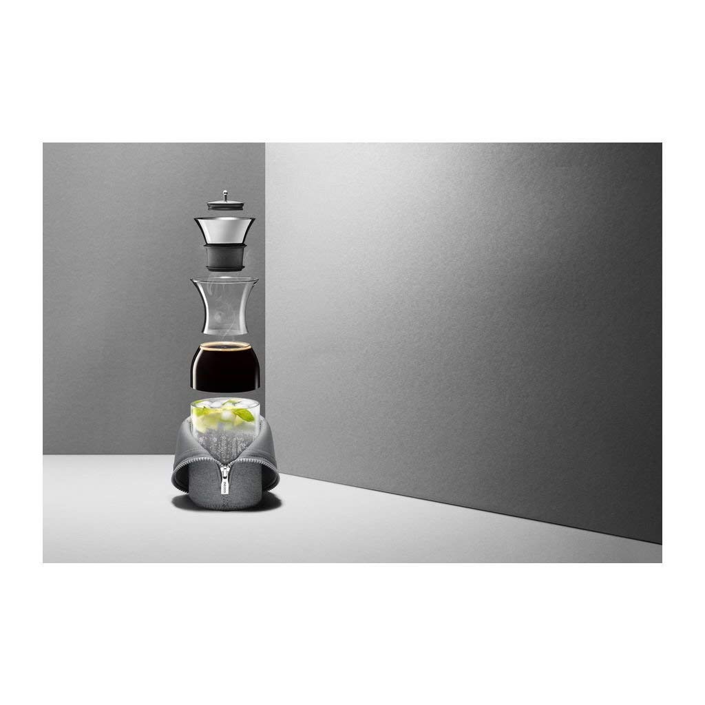 EVA SOLO Jarra para frigorífico | Diseño escandinavo | 1 litro – 1,0 litros | Vidrio borrosilicato de Acero Inoxidable | Apta para lavavajillas | 100% antigoteo | Dark Grey Wowen