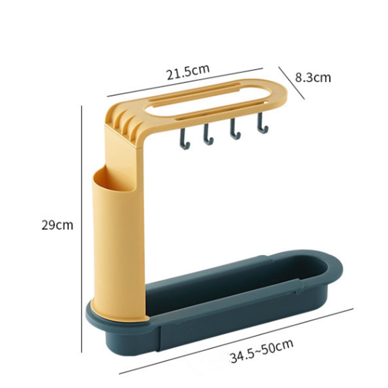 Portaspugna da Cucina Scaffale for lavello del telescopico Piatti di spugna scarico Porta sapone per Ristoranti per Famiglie(Blu)
