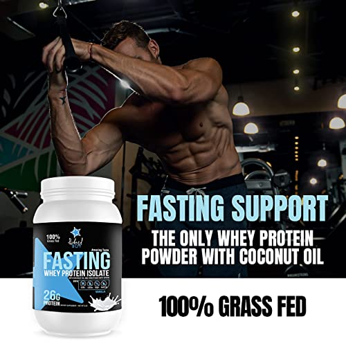 Richard Boy Fasting Whey Protein Isolate Vanilla - 100% Natural Whey Protein Powder - 100% Grass-Fed - Gluten Free Keto Whey Protein - With Coconut Oil - Vanilla Whey Protein Shake (2 Pounds) #TOP4