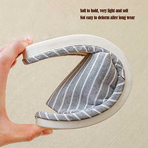 GHYUBYER Bamboo Slippers for Women and Men Indoor Open Toe Sandal,Unisex Slippers Mute Slippers Skidproof Summer Sandals(Color:Light Grey,Size:EUR42-43)2