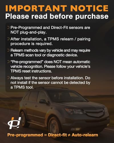Capteurs TPMS préprogrammés pour Honda Pilot et Acura MDX - Surveillance précise de pression - 3