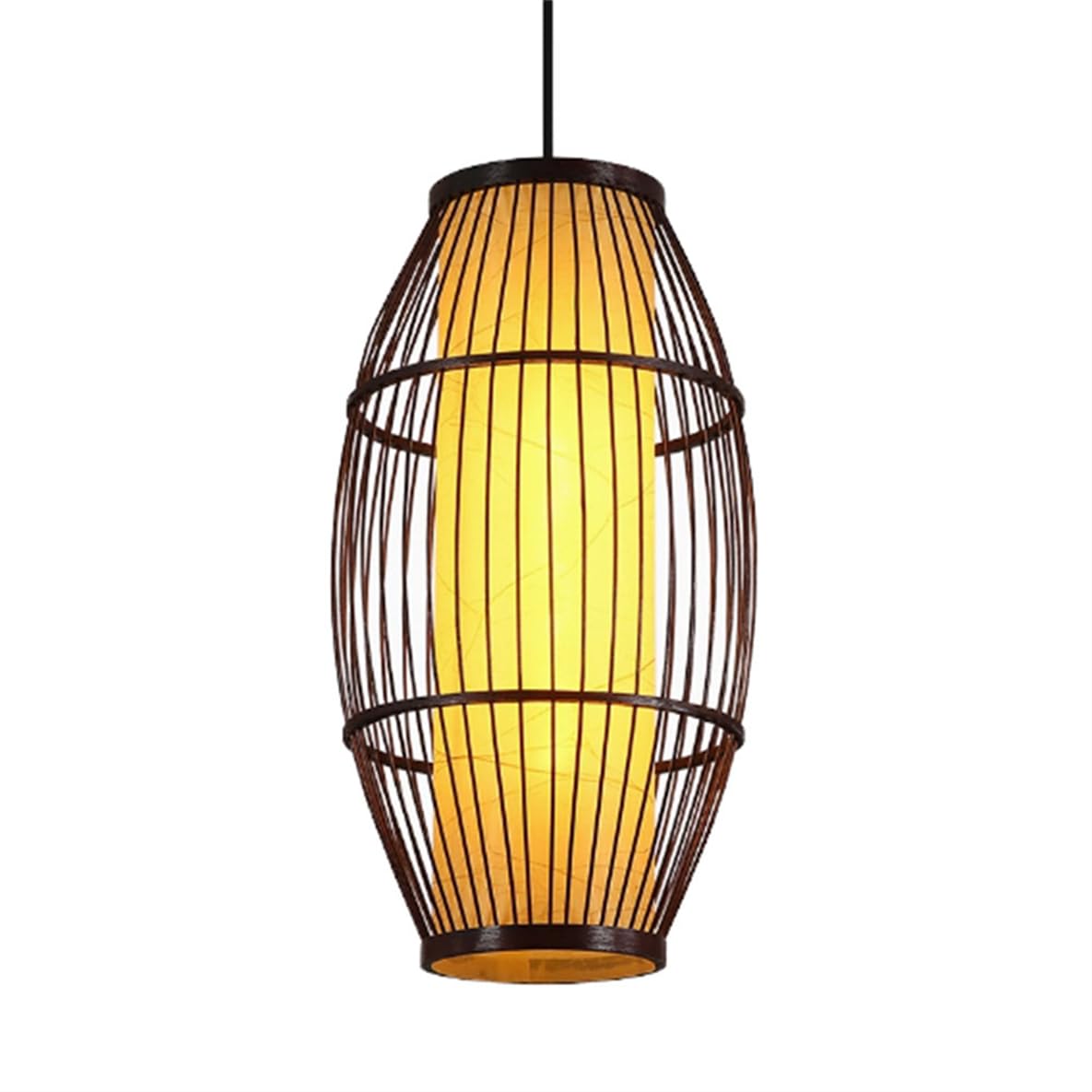 CSSYKV Antique Rattan Lamp Shade 15.7'' H Large Bamboo Foyer Chandelier Double-Layer Weave Design Wabi-sabi Art Faux Parchment Lampshade for Bedroom Kitchen Island Hallway Restaurant 1-Pack
