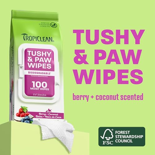 Image of TropiClean Deep Cleaning Pet Wipes, 100ct - Wipes for Dogs & Cats - Gently Removes Dirt, Dander & Smells - for Pet Paws, Face, Body & Bottom - Sweet Berry & Coconut Scent
