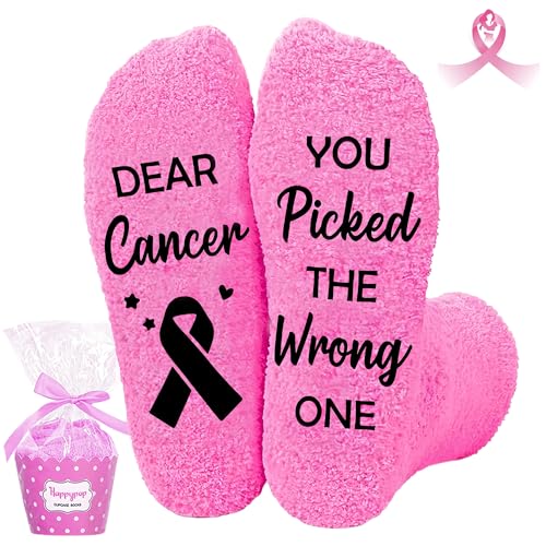 Engmoo Breast Cancer Gifts for Women Get Well Soon After Surgery Gift Socks for Cancer Awareness Survivors