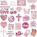 Motivational Pink Romantic Inspirational Quotes Aesthetic Stickers for Girls Women, 50PCS Positive Affirmation Waterproof Stickers for Water Bottles Laptop Journal Scrapbook, Girls Power Decals
