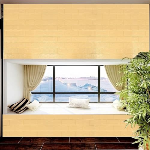 Image of TEKCOOL Self-Adhesive Waterproof PE Foam 3D Wall Panels Wallpaper Sticker for Bathroom, Living Room, and Home Decoration (70 x 77cm, Appx. 5.8Sq Feet)-20 Piece