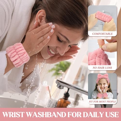 Image of Crosize 8 Pcs Microfiber Spa Wrist Bands for Women's Washing Face, Absorbent Face Washing Wristbands, Yoga Practitioners, Fast Drying, Set of 4 Colors
