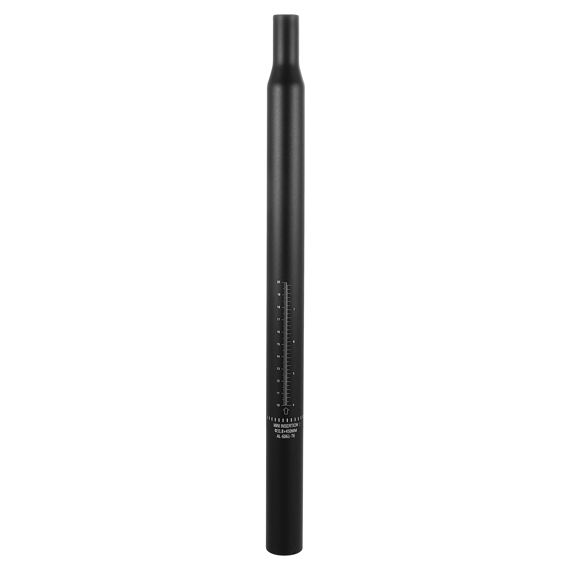 X AUTOHAUX 31.8x450mm Bicycle Seat Post Aluminum Alloy with Scale Mark Black