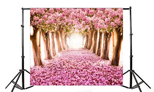 Aofoto 10X8Ft Spring Cherry Blossom Backdrop Sweet Pink Flowers Tree Floral Petal Boulevard Photography Background Wedding Photo Studio Props Girl Bride Woman Lady Mother Artistic Portrait Wallpaper #TOP3