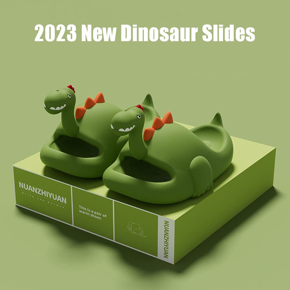 Zureto Sandales de bain amusantes en forme de dinosaure 3D mignonnes à bout ouvert