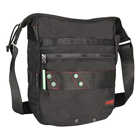 Larswon Vertical Messenger Bag, Crossbody Bag, Shoulder Bag Tablets Bag Satchel for Men Women Black Cover