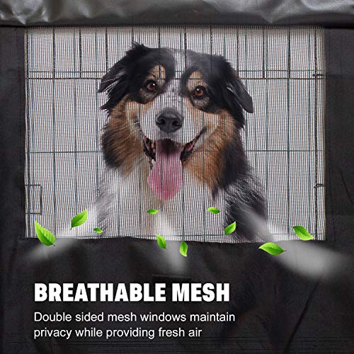 Downtown Pet Supply - Universal Fit Dog Crate- Rip Resistant Polyester Fabric Dog Kennel Cover with Side Windows and… - Image 4