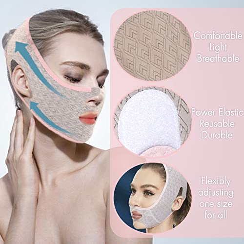 2023 New Beauty Face Sculpting Sleep Mask, Reusable V Line Shaping Face Masks Facial Slimming Strap, V Line Lifting Mask, Double Chin Reducer, Chin Strap (1 Pcs) #TOP4