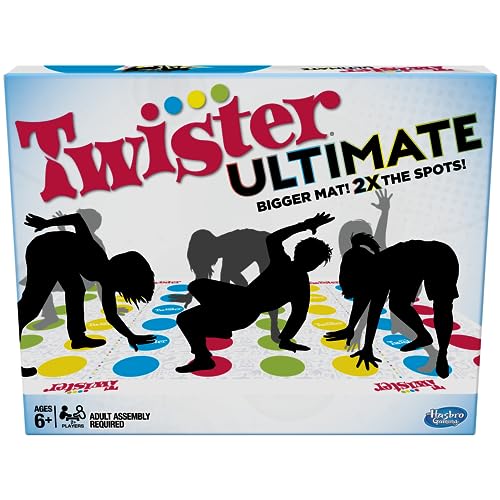 Hasbro Gaming Twister Ultimate: Bigger Mat, More Colored Spots, Family,