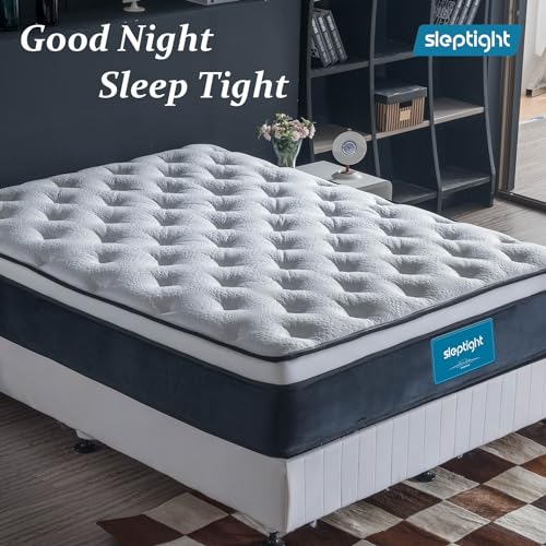 12-Inch Pillow Top Hybrid Queen Mattress - Medium Firm Memory Foam and Pocket Spring Support