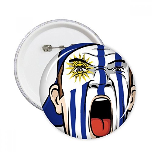 Badge drapeau Uruguay rond pour éviter le maquillage visage irritant lors des fêtes