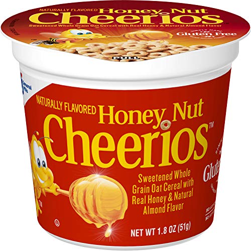 Honey Nut Cheerios Cups, Cereal with Oats, Gluten Free, 1.8 oz