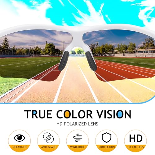 Image of FEISEDY Kids Polarized Sports Sunglasses, TR90 UV400 Baseball Cycling