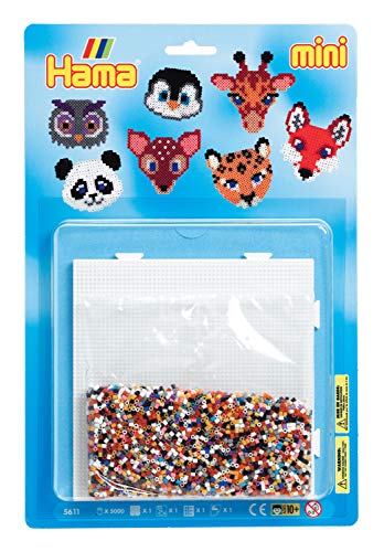 Perles à repasser taille Mini Hama 5611 Blister 5000 perles créatives animaux de la savane