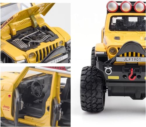 Image of Metal Pull Back Diecast Car 1:32 Rubicon 4X4 Pull Back Car Model with Sound Light Boys Gifts Toys for Kids【Pack of 1】