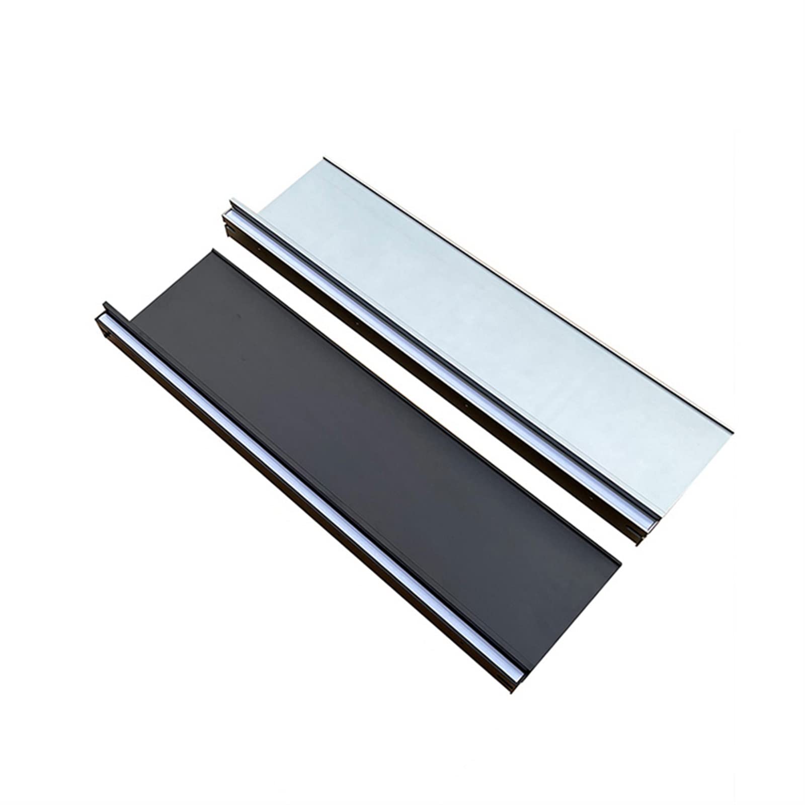 Pływająca półka ze stopu aluminium z białym światłem LED do przechowywania, wejścia, baru, blatu, salonu, łazienki, półki pływające, montaż ścienny, zestaw 1 półek wystawowych (kolor: szary, rozmiar: