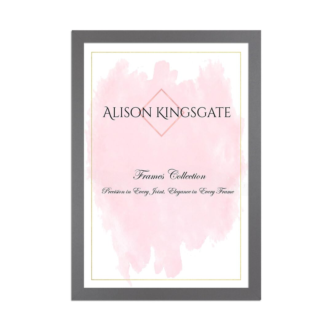Alison Kingsgate Sleek 19X13 Picture Frame - Engineered Wood with Shatterproof Perspex Front -Perfect for Photos, Posters, Certificates -Suitable for Wall Mount or Tabletop Display - Dark Grey — image 1