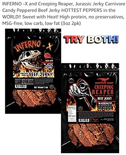 Jurassic Jerky ’S "Creeping Reaper" Carolina Reaper Beef Jerky The Reaper Is The Hottest Pepper In The World! Sweet With Heat thumb #3