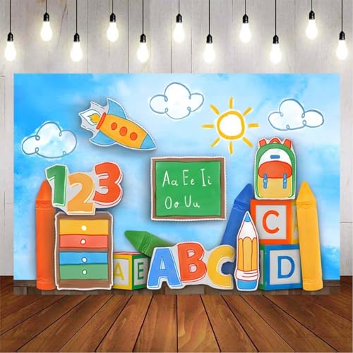Fondo fotográfico de vinilo 8x6ft para escuela miniatura 2
