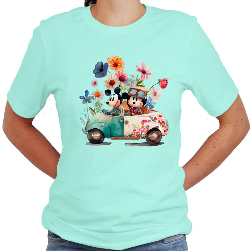 Mickey Springtime Floral Car Shirt, Epcot Flower and Garden Shirt Unisex Casual Short Sleeve2