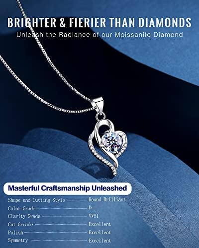 anniversary jewelry for wife sterling silver moissanite necklace