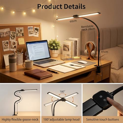 Lampe écran tactile 3 couleurs et 5 niveaux de luminosité LED - 6
