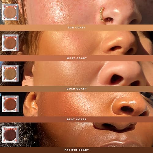 Tower 28 Bronzino Illuminating Cream Bronzer, BEST COAST | Multi-Purpose Cheek and Lip Cream Bronzer in Dark Warm Bronze | Moisturizing, Silicone-Free, Pack of 1