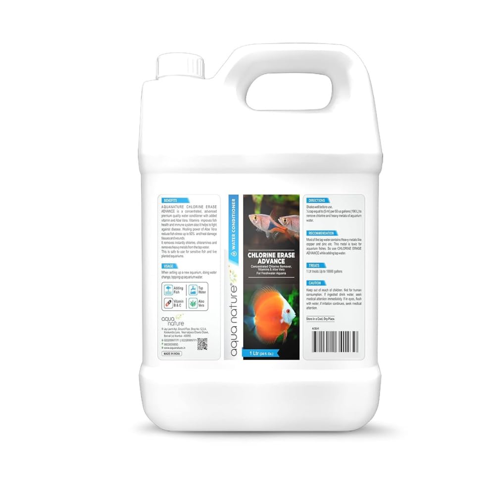 See full amazon price history chart for AquaNature Chlorine Erase Advance Water Conditioner Concentrated Chlorine Remover with Added Vitamin & Aloe Vera for Freshwater Aquarium (1Ltr) AquaNature Chlorine Erase Advance Water Conditioner Concentrated Chlorine Remover with Added Vitamin & Aloe Vera for Freshwater Aquarium (1Ltr) (B08TVXH2LF) Amazon Price History, Amazon Price Tracker